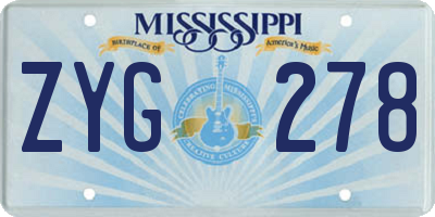 MS license plate ZYG278