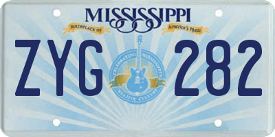 MS license plate ZYG282