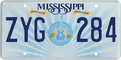 MS license plate ZYG284