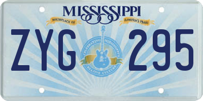 MS license plate ZYG295