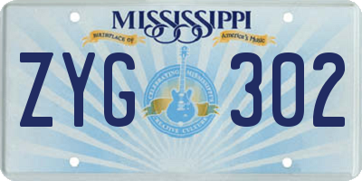 MS license plate ZYG302