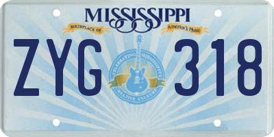 MS license plate ZYG318