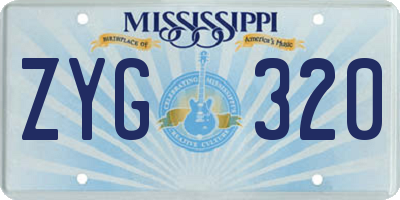 MS license plate ZYG320