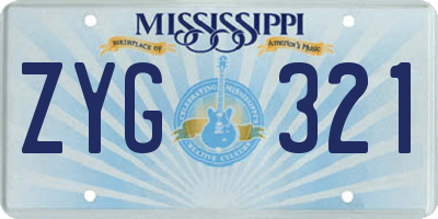 MS license plate ZYG321