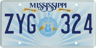 MS license plate ZYG324