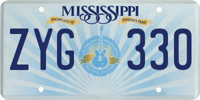 MS license plate ZYG330