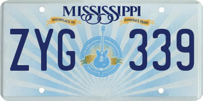 MS license plate ZYG339