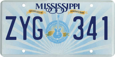 MS license plate ZYG341