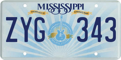 MS license plate ZYG343