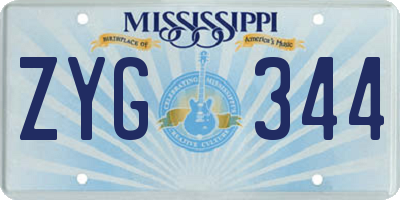 MS license plate ZYG344