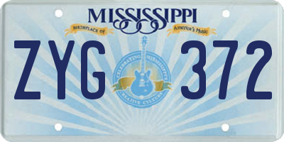 MS license plate ZYG372