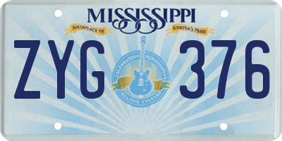 MS license plate ZYG376