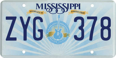 MS license plate ZYG378