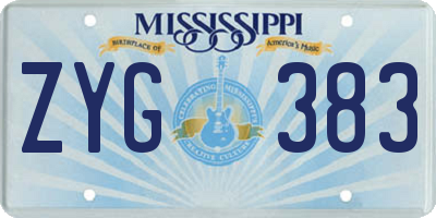 MS license plate ZYG383