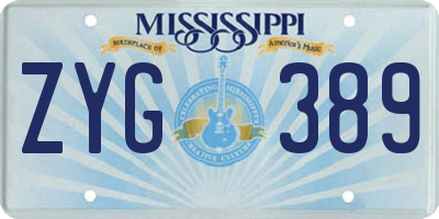MS license plate ZYG389