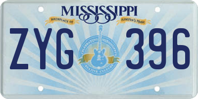 MS license plate ZYG396