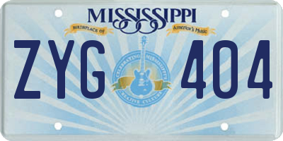 MS license plate ZYG404