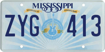 MS license plate ZYG413
