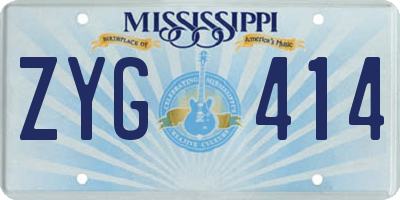 MS license plate ZYG414