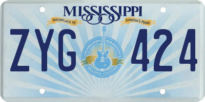 MS license plate ZYG424