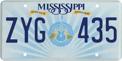 MS license plate ZYG435