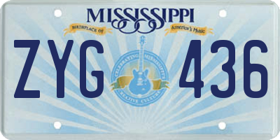 MS license plate ZYG436
