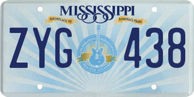 MS license plate ZYG438