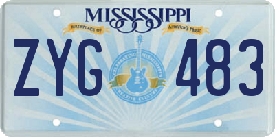 MS license plate ZYG483