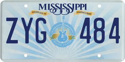 MS license plate ZYG484