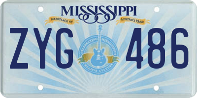 MS license plate ZYG486