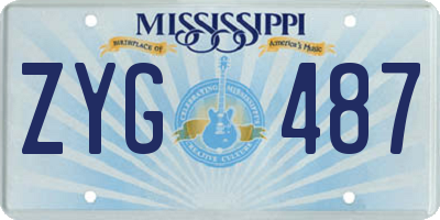 MS license plate ZYG487
