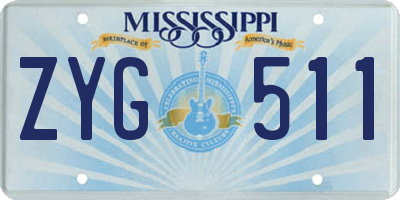 MS license plate ZYG511