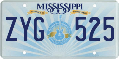 MS license plate ZYG525