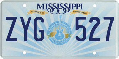 MS license plate ZYG527