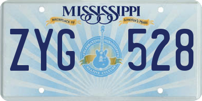 MS license plate ZYG528