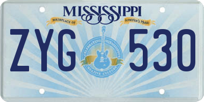 MS license plate ZYG530
