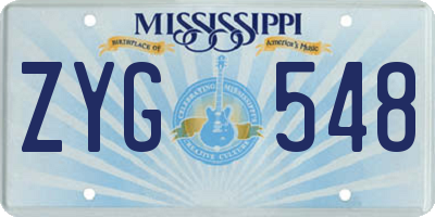MS license plate ZYG548