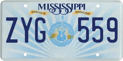 MS license plate ZYG559