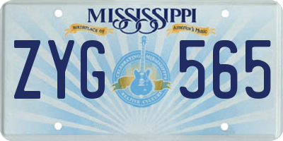 MS license plate ZYG565