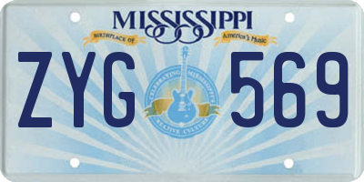 MS license plate ZYG569