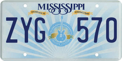 MS license plate ZYG570