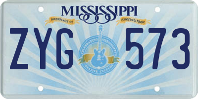 MS license plate ZYG573