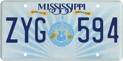 MS license plate ZYG594