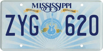 MS license plate ZYG620