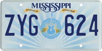 MS license plate ZYG624