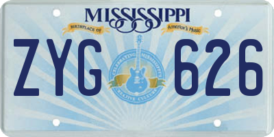 MS license plate ZYG626