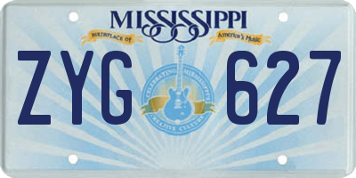 MS license plate ZYG627