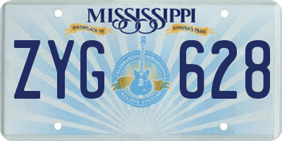 MS license plate ZYG628