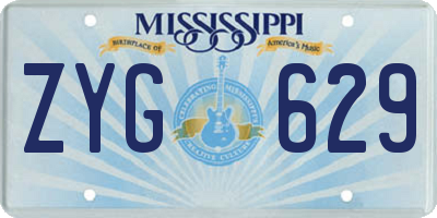 MS license plate ZYG629