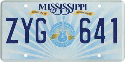 MS license plate ZYG641
